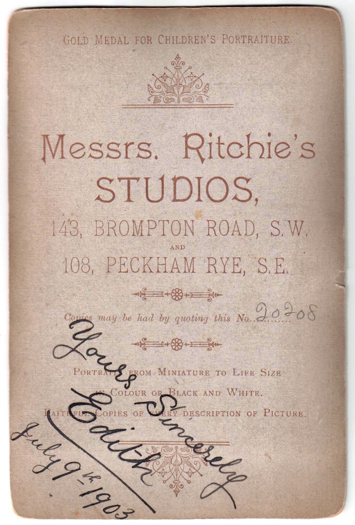 1903 Ritchie & Co, Photography 108 Peckham Rye and 143 Brompton Road