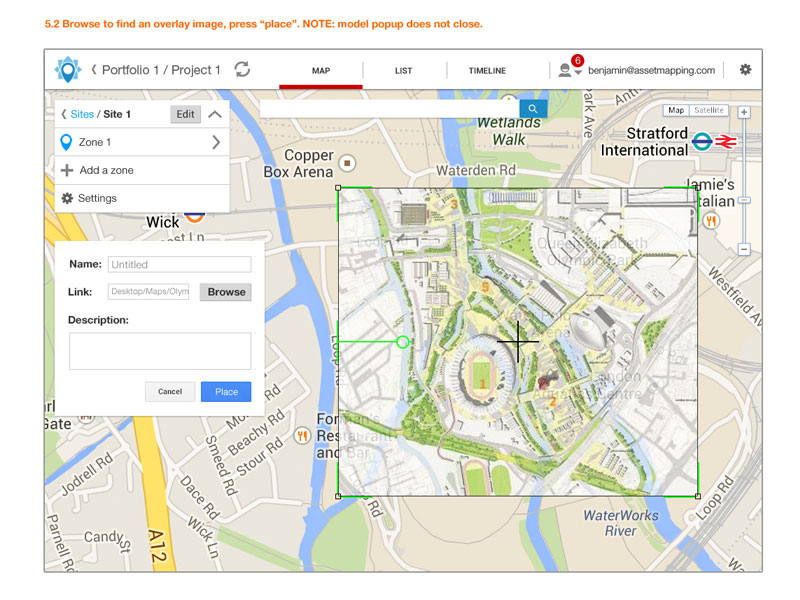 Asset Mapping wireframe