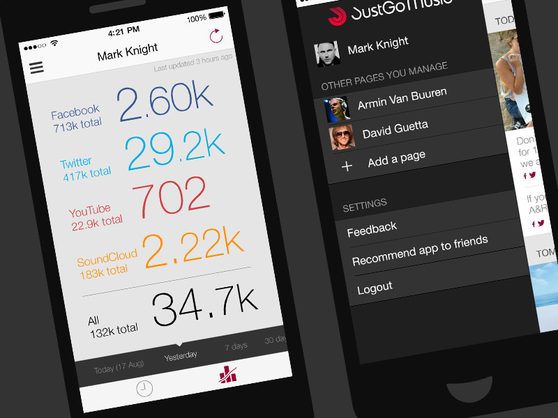 Justgo music posting app for DJs on iPhone