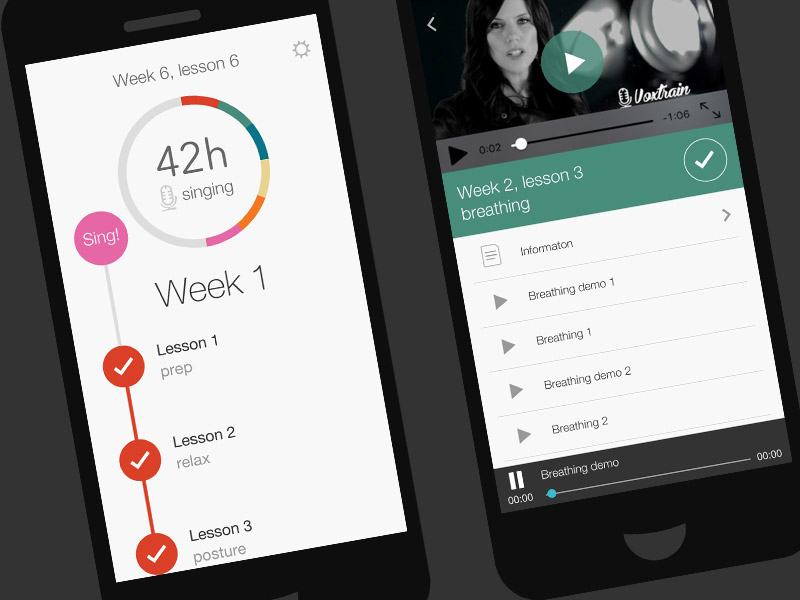 Voxtrain professional singing teaching iPhone app